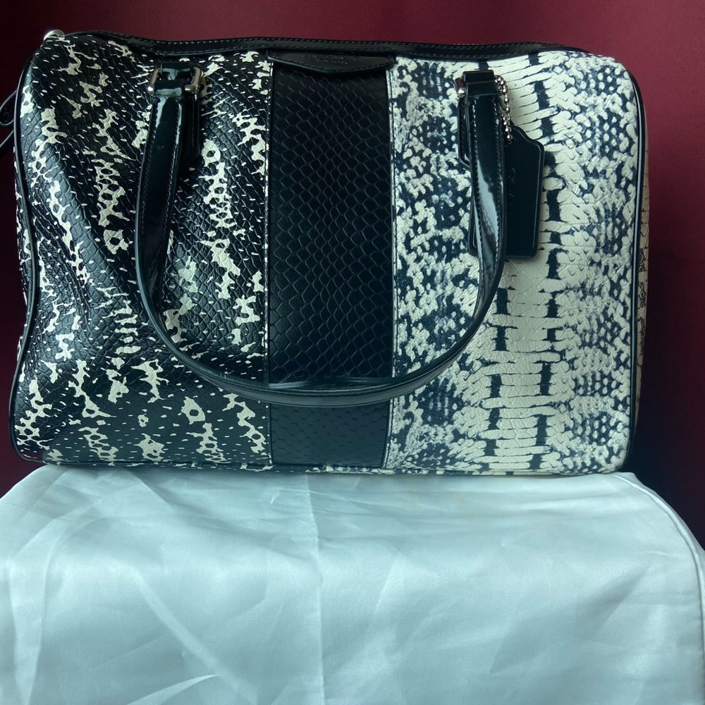 Coach Snake Skin Leather Satchel